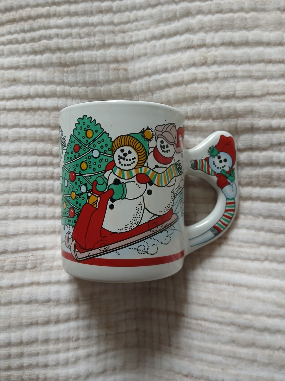 Vintage 1990s Christmas Snowman Mug